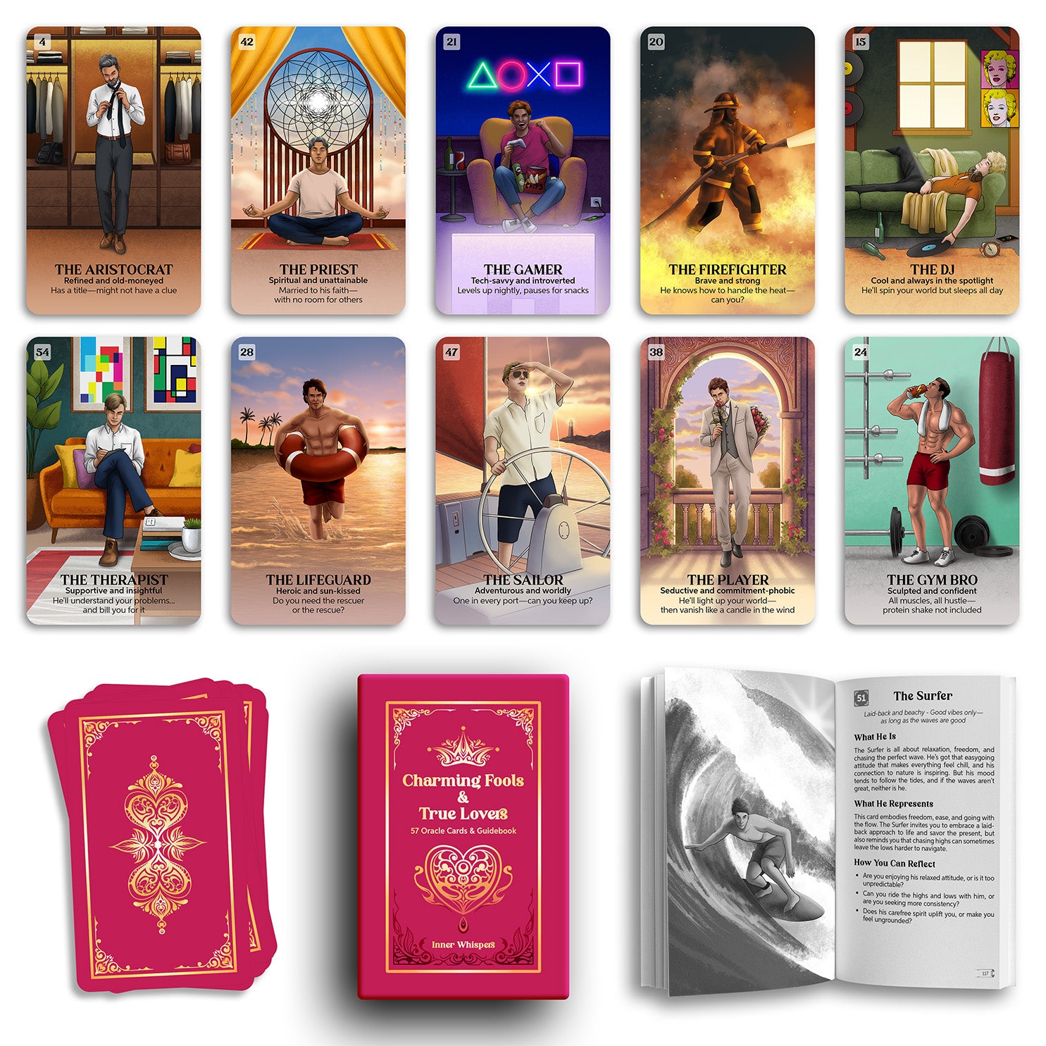 Charming Fools & True Lovers - 57 Animal Oracle Cards with Guidebook